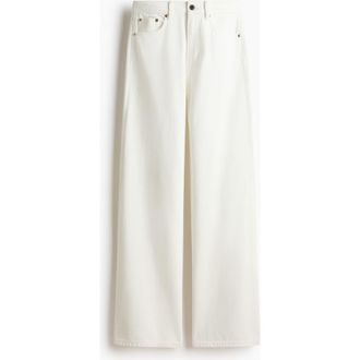 H&M Wide High Jeans in White at Nordstrom, Size 10