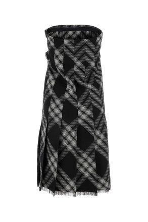 Burberry Womens Embroidered Wool Dress Monochrome Exterior: Abiti