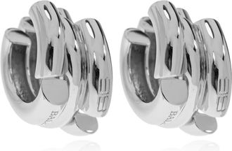 Balenciaga Oorbellen met gegraveerd logo - Dames - Oorbellen - Grijs - ONE Size - Accessoires