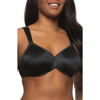 Felina Stellar Smooth Satin Unlined Underwire Bra in Black at Nordstrom, Size 42Ddd