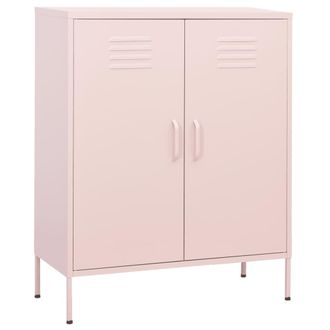 vidaXL Vidaxl Armadietto Rosa 80x35x101,5 Cm In Acciaio