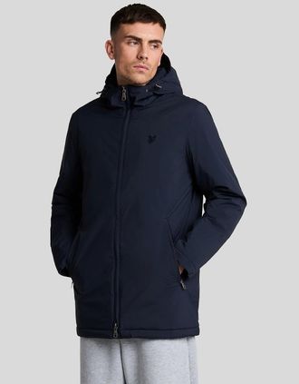 Lyle & Scott Lyle And Scott Mens Tonal Eagle Padded Parka Shell Jacket - Navy - Size: 42/Regular