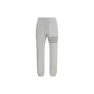 Thom Browne Joggers in Cotone Four-Bar - - Trousers - Uomo - Bianco - S
