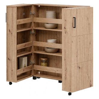 Dmora Scarpiera Ystad, Mueble Para Zapatos 6 Estantes, 2 Puertas, Doble Capacidad, Ruedas, 92x33x113h Cm Roble Marr&oacute;n Nodoso