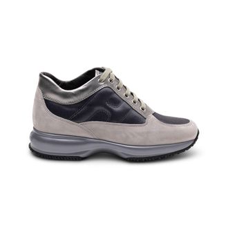 Hogan Interactive Allacciato Metallic-Panel Suede Sneakers