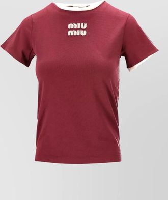 Miu Miu jersey top contrast trim crew neck