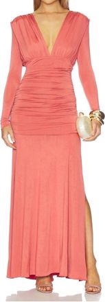 Amanda Uprichard Eva Long Sleeves Gown In Santa Fe