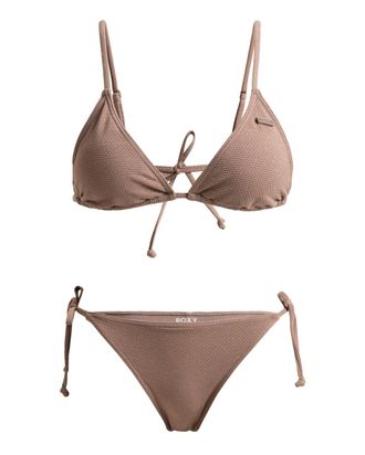 Roxy Badeanzug ROXY Lasca, Damen, Gr. XXL, grau (deep taupe), Obermaterial: 78% Nylon, 9% Nylon, 7, 00% Metall, 6, 00% Elasthan;, Badeanz&uuml;ge Badeanzug