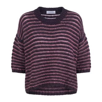 Roberto Collina Maglia in cotone con punto scaricato - Dames - Ronde hals truien - Veelkleurig - M - Katoen - Truien & Vesten