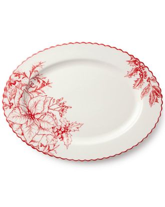 Certified International Crimson Noel Oval Platter