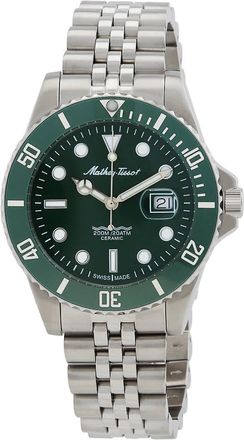 Mathey-Tissot Mathy Ceramic Quartz Green Dial Mens Watch H901CRAV