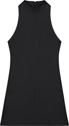 Courrèges sleeveless twill A-line dress - women - Acetate/Polyester - 44 - Black