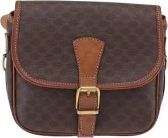 Celine Pre-owned Vintage Macadam Canvas Schoudertas - Dames - Vintage Schoudertas - Bruin - ONE Size - Leer - Vintage