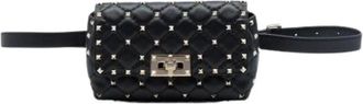 Valentino Pre-owned Quilted Belt Bag - Dames - Vintage Heuptassen - Zwart - ONE Size - Leer - Vintage