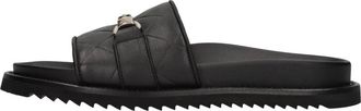 Doucal's Platte schoen van leer - Dames - Sandalen - Zwart - 38 1/2 EU - Leer - Schoenen