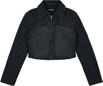 Misbhv jacquard cropped jacket - women - Cotton - L - Black