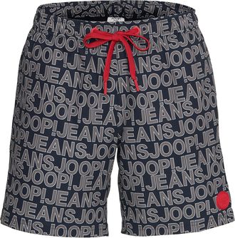Joop Badeshorts JOOP JEANS Logogram, Herren, Gr. L, N-Gr, schwarz sapphire aop, Web, Obermaterial: 100% Polyester, bedruckt, Badehosen Badeshorts, mit Logo