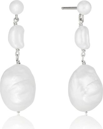 Lily & Roo Silver Multi Baroque Pearl Drop Earrings