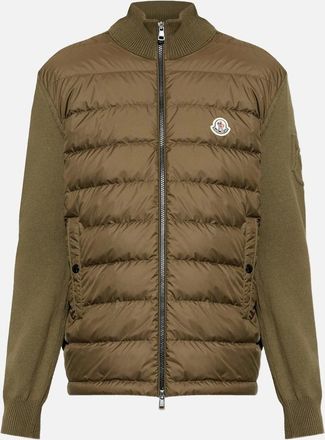 Moncler Mens HYBRID CARDIGAN - Green - Size: 40