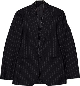 Alyx Mens Pinstrip Embroidered Blazer, Size Small