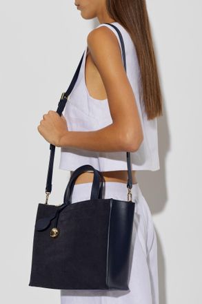 Furla Leather Divide It Tote S Bag, Womens, Navy Blue
