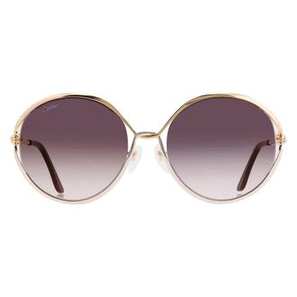 Cartier Trinity Grey Round Ladies Sunglasses CT0226S 001 59