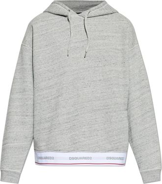 Dsquared2 Hoodie - Heren - Hoodies - Grijs - 2XL - Leer - Hoodies & sweatvesten