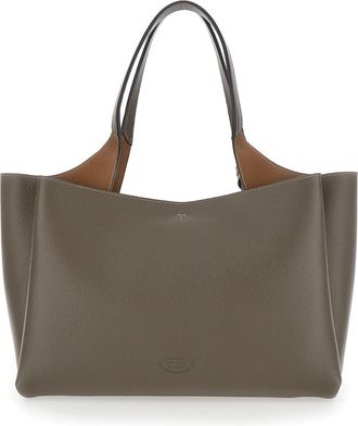 Tod's Womens Handbag Medium Grey Leather Handbags Hand Bags