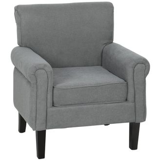 HOMCOM Butaca de sal&oacute;n 79x72.5x88 cm gris oscuro