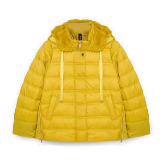 Fiorella Rubino Jassen, Dames, Geel, 7Xl, Leer, Hybride Donsjas