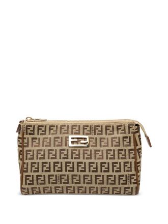 Fendi 2000-2010 Zucchino Canvas pouch - Brown