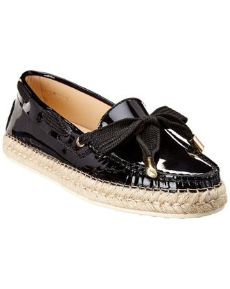 Tod's Tods Tipped Bow Patent Espadrille