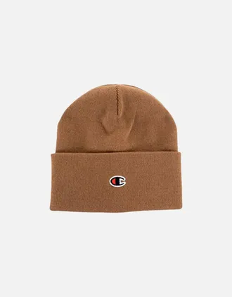 Champion Mens CHAMPION Mens Beanie Hat Winter Warm Thick knitted Ribbed Outdoor Unisex Caps - Brown