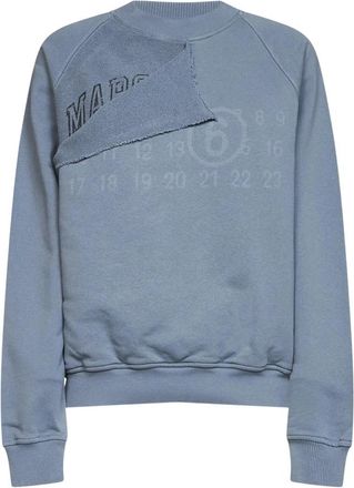 Maison Margiela Double Layer Sweatshirt - Dames - Sweatshirts - Blauw - XS - Katoen - Hoodies & sweatvesten