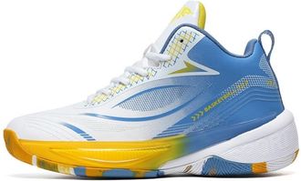 Generic Mens Plus Size Basketball Shoes Wear-Resistant Shock-Absorbing Rebound Cement Floor Sports Training Boots Walking Shoes(Blue,12.5 UK)