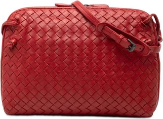 Bottega Veneta Pre-owned Cross Body Bags, female, Red, Size: ONE SIZE Pre-owned Woven Crossbody Bag