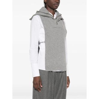 Sportmax Ribbed Knit Wool-Cashmere Sweater - Gray