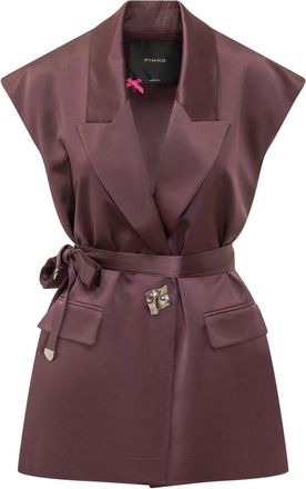 Pinko Wine Solid Peak Lapel Blazer
