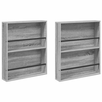 vidaXL Estante De Revistas 2 Pcs Gris Sonoma 60 X 12 X 70 Cm Vidaxl