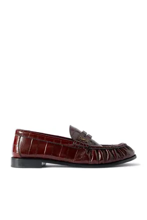 Saint Laurent Le Loafer Monogram Logo-Appliquéd Eel Penny Loafers