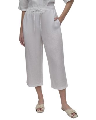 DKNY Dkny Pull-On Straight Leg Linen Pant