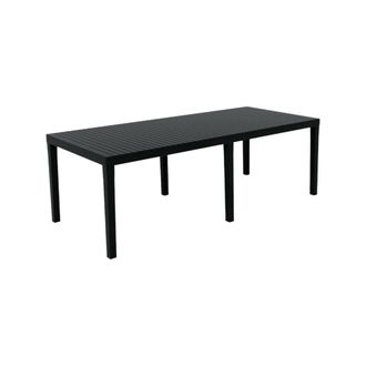 Dmora Tavolo Da Esterno Arabesch, 10 Posti, Meccanismo Estensione Allunga Centrale Made In Italy, 90x220x72h Cm Nero Antracite