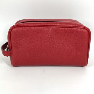 Fendi Red Color Leather Clutch Bag (Pre-Owned)