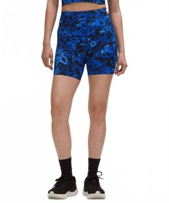 lululemon Fast & Free High Rise Shorts In Flower Meld Galactic Cobalt Multi