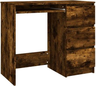 vidaXL Escritorio de madera contrachapada roble ahumado 90x45x76 cm vidaXL