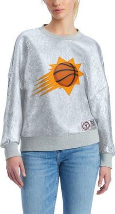 Tommy Jeans Womens Tommy Jeans Silver Phoenix Suns Tracy Pullover Sweatshirt at Nordstrom, Size Xx-Large