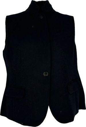 Dries Van Noten Dries van Noten Tailored Sleeveless Blouse in Black Wool