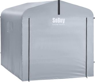SoBuy Sobuy Cobertizo Para Bicicletas De 1 Puerta Plata 219x159x165cm Funcional Sda12-sil
