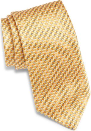 Canali Geometric Silk Tie in Yellow at Nordstrom