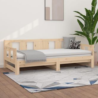 vidaXL Sof&aacute; Cama Extra&iacute;ble Madera Maciza De Pino 2x(90x190) Cm Vidaxl